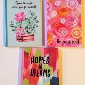 3 Journals Encouraging Lined 5X7 Positive Pink